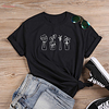 T shirt Femme"idien Fin de semaine Sans Doublure Plantes Imprimés Photos Manches Courtes Imprimé Col Rond Hauts Haut de base 100% Coton basique Blanche Noir Violet