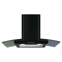 CDA ECP72BL Cooker Hood Curved Glass Chimney Extractor 70cm