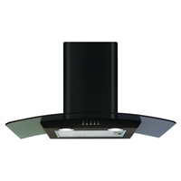 CDA ECP72BL Cooker Hood Curved Glass Chimney Extractor 70cm