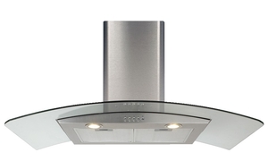 CDA ECP92SS Cooker Hood 90cm Curved Glass Chimney Extractor