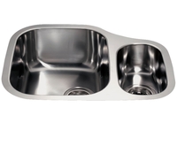 CDA KCC28SS Sink Curved Undermount Left Hand One Large and Half Bowl