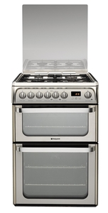 Hotpoint HUD61XS Cooker Freestanding Dual Fuel Double Stainless Steel