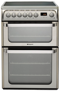 Hotpoint HUE61XS Cooker Freestanding Electric Double Stainless Steel