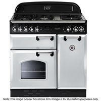 Rangemaster CLAS90NGFWH/B Classic 90 Natural Gas Range Cooker 73420