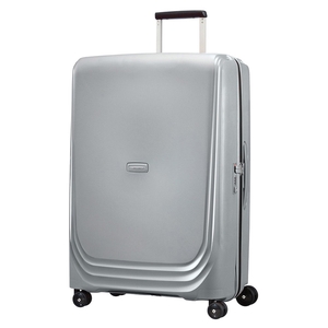 Samsonite Optic Suitcase 4 Wheel Spinner 75cm Large Metallic Silver