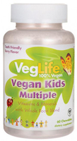 VegLife Vegan Kids Multiple (Berry Flavour,  60 Chewables)