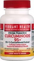 Vibrant Health Curcuminoids 95+ from Turmeric (60 Chewable Vegetarian Capsules,  250mg Gluten Free)