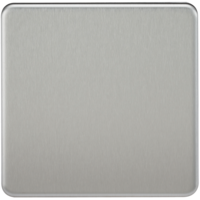 Brushed Chrome Screwless 1G Blanking Plate