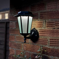 Coach Lantern Solar LED Outdoor Wall Light - Black