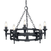 Elstead Saxon 5 Light Chandelier - Black