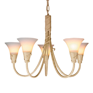 Emily 5 Light Pendant - Ivory and Gold