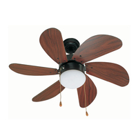 Faro Barcelona Palao Ceiling Fan with Light - Black & Mahogany
