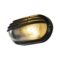 Forum Coastal Puck Oval Outdoor Flush Wall Light - Black