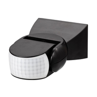 Forum Leda Wall Mounted Adjustable PIR Sensor - Black