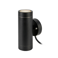Garden 24V Cylinder LED Outdoor Up & Down Wall Light - Black