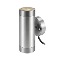 Garden 24V Cylinder LED Outdoor Up & Down Wall Light - Silver