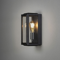 Konstsmide Carpi Small Half Lantern Outdoor Wall Light - Black