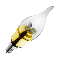 Kosnic 5.5W LED Bent Tip Candle - S.Screw - Brass Base - Dimmable