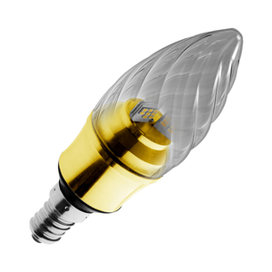 Kosnic 5.5W LED Twisted Candle - S.Screw - Brass Base - Dimmable