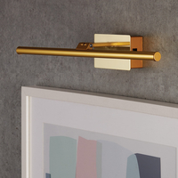 Large Slimline Battery Operated LED Picture Light - Polished Brass