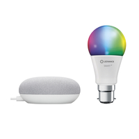 Ledvance Smart+ 9W White and Colour Selectable LED Dimmable Bluetooth GLS Bulb with Google Nest Mini Starter Kit - Bayonet Cap