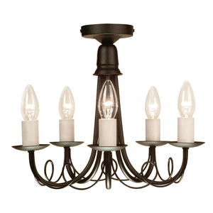 Minster 5 Light Dual Mount Ceiling Fitting - Black