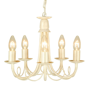 Minster 5 Light Dual Mount Ceiling Fitting - Ivory/Gold