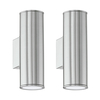 Pack of 2 Eglo Riga LED Outdoor Up & Down Wall Light - Stainless Steel