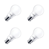 Philips 8W Warm White LED Frosted GLS Bulb - Bayonet Cap - Pack of 4
