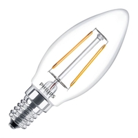 Philips Classic 2W Warm White LED Decorative Filament Candle Bulb - Small Screw Cap