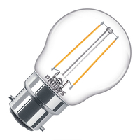 Philips Classic 2W Warm White LED Golf Ball Bulb - Bayonet Cap