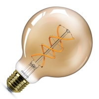 Philips Classic 5W Very Warm White LED Spiral Decorative Filament 95mm Globe Bulb - Screw Cap