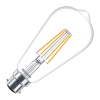 Philips Classic 8W Warm White Dimmable LED Decorative Filament Squirrel Cage Bulb - Bayonet Cap