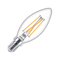 Philips CorePro 4W Warm White DimTone LED Decorative Filament Candle Bulb - Small Screw Cap