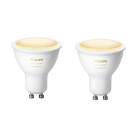 Philips Hue 5W White Changing LED Dimmable Bluetooth GU10 Bulb - Pack of 2