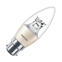 Philips Master Diamond Spark 5.5W Warm White LED DimTone Candle Bulb - Bayonet Cap