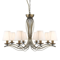 Searchlight Andretti 8 Light Chandelier - Antique Brass
