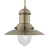 Searchlight Fisherman Large Ceiling Pendant Light - Antique Brass