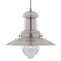 Searchlight Fisherman Large Ceiling Pendant Light - Satin Silver