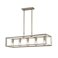 Searchlight Heaton 5 Light Ceiling Bar Pendant - Antiqued Silver