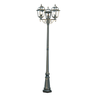 Searchlight New Orleans Triple Lamp Post - Black/Gold