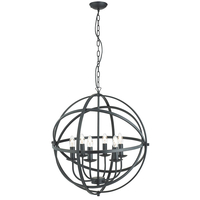 Searchlight Orbit 6 Arm Ceiling Pendant Light - Black