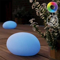Suri Shimmer - Pebble Colour Chaning Solar LED Outdoor Feature Light with Remote Control - White