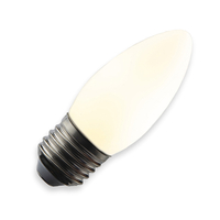Tagra 3W Warm White Dimmable LED Decorative Filament Opal Candle Bulb - Screw Cap