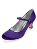 Vintage Wedding Shoes Purple Round Toe Mary Jane Shoes Satin Mother Of The Bride Shoes