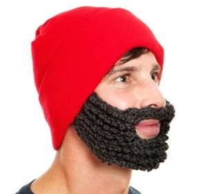 The Beard Beanie - Dark RedDark Grey