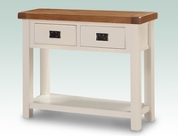 Annaghmore Assembled Heritage Stone And Oak Large Console Table