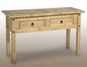 Seconique Flat Packed Corona Pine 2 Drawer Console Table