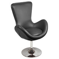 Destiny Modern Rotating Bucket Chair in Black Faux Leather