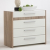 Emma3 Canadian Oak/White Chest of Drawers with 4 Drawers